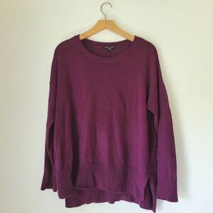 Eileen Fisher Linen Cotton Blend Purple Women's Sweater Small